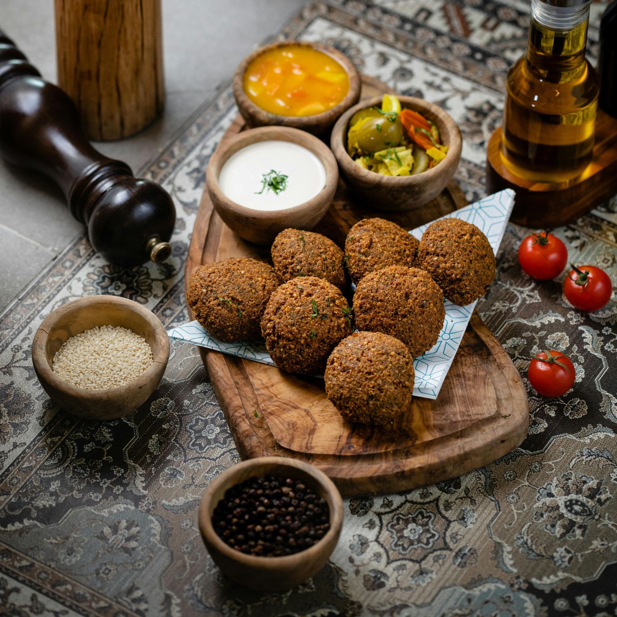Falafel, MIDDLE_EASTERN, Kichererbsen, Frittiert, Naher Osten, VEGAN, HEALTHY, STREET_FOOD, DINNER, SNACK, SNACKS